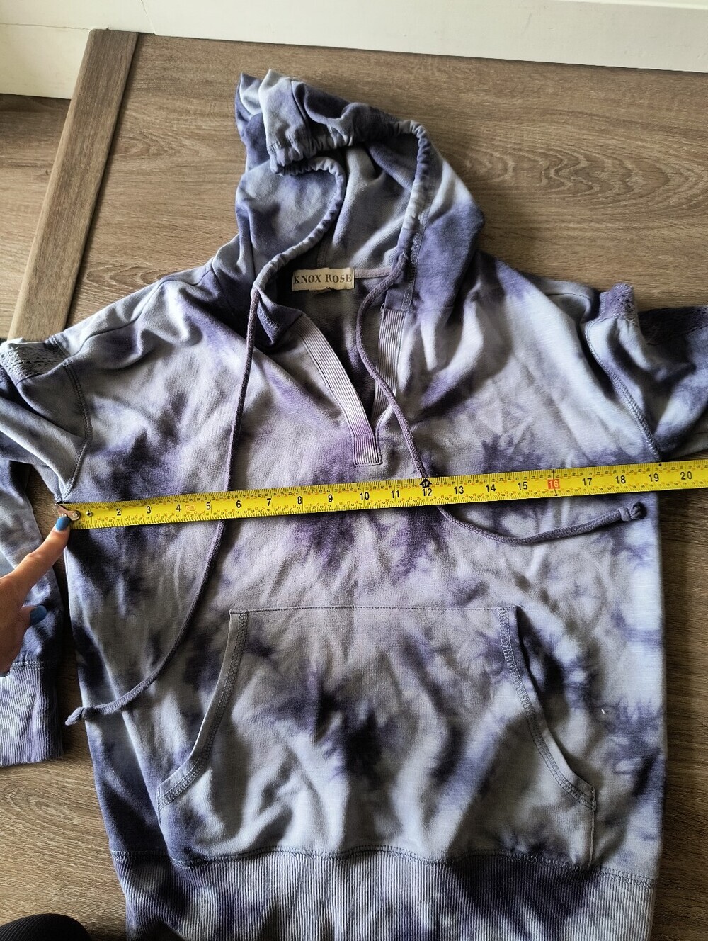 Knox Rose Women's Tie Dye Hoodie Size Small Blue - Picture 6 of 7
